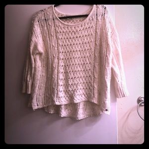 White Loose Knit American Eagle Sweater